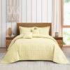 Blythease Oversized King Bedspread 128x120 Extra Wide, Modern & Contemporary Look, Lightweight Bedding Cover, Reversible, 5 Piece Set, Ivory Yellow view 1