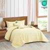 Blythease Oversized King Bedspread 128x120 Extra Wide, Modern & Contemporary Look, Lightweight Bedding Cover, Reversible, 5 Piece Set, Ivory Yellow view 2