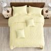 Blythease Oversized King Bedspread 128x120 Extra Wide, Modern & Contemporary Look, Lightweight Bedding Cover, Reversible, 5 Piece Set, Ivory Yellow view 3