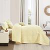 Blythease Oversized King Bedspread 128x120 Extra Wide, Modern & Contemporary Look, Lightweight Bedding Cover, Reversible, 5 Piece Set, Ivory Yellow view 4