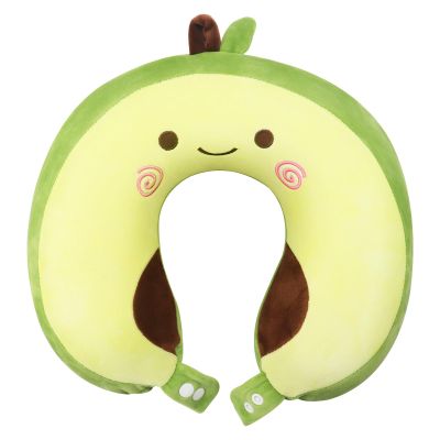 Miruchertter Travel Neck Pillow for Kids Boys & Girls Avocado Memory Foam Neck Pillow for Sleeping Portable Cute Cartoon Travel Pillow Travel Accessories for Airplane Car Train Home Office - Avocado