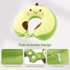 Miruchertter Travel Neck Pillow for Kids Boys & Girls Avocado Memory Foam Neck Pillow for Sleeping Portable Cute Cartoon Travel Pillow Travel Accessories for Airplane Car Train Home Office - Avocado view 3