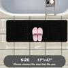 PureSwan Bathroom Runner Rug 47 x 17 Inch  Long Bath Mat | Absorbent and Washable Thick Chenille Bath Rug Non-Slip Runner Rug for Bathroom, Shower, Sink(Black) view 2