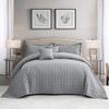 Blythease Oversized King Bedspread 128x120 Extra Wide, Modern & Contemporary Look, Lightweight Bedding Cover, Reversible, 5 Piece Set, Grey view 1
