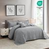 Blythease Oversized King Bedspread 128x120 Extra Wide, Modern & Contemporary Look, Lightweight Bedding Cover, Reversible, 5 Piece Set, Grey view 2