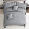Blythease Oversized King Bedspread 128x120 Extra Wide, Modern & Contemporary Look, Lightweight Bedding Cover, Reversible, 5 Piece Set, Grey view 3