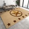 Retro Country Texas Star Area Rug, Brown Simple Stars Indoor Living Room Rugs, Non Slip Low Pile Easy Clean Carpet for Bedroom Dining Room Farmhouse Decor Floor Mat - 4 ft x 6 ft view 1