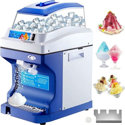 Commercial Ice Shaver Crusher, 441LBS/H Smoothie Blender with 11LBS Hopper, 300W Tabletop Electric Snow Cone Maker 320 RPM Rotate Speed Perfect for Parties Events Snack Bar