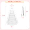 10-Tier Clear Macaron Display Stand, Plastic Macaron Tray Tower with Stainless Steel Serving Tongs, Clear Round Macaron Display Rack, Cupcake Dessert Stand for Weddings, Birthday Parties, Bakeries view 4