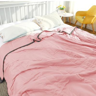 HomeLoft Basics Summer Cooler Quilt, 55.11 * 39.37in Summer Quilt, Lightweight Quilt, Cool Sleeping Summer Blanket, Soft Breathable Lightweight Summer Comforter, for All Seasons, Pink