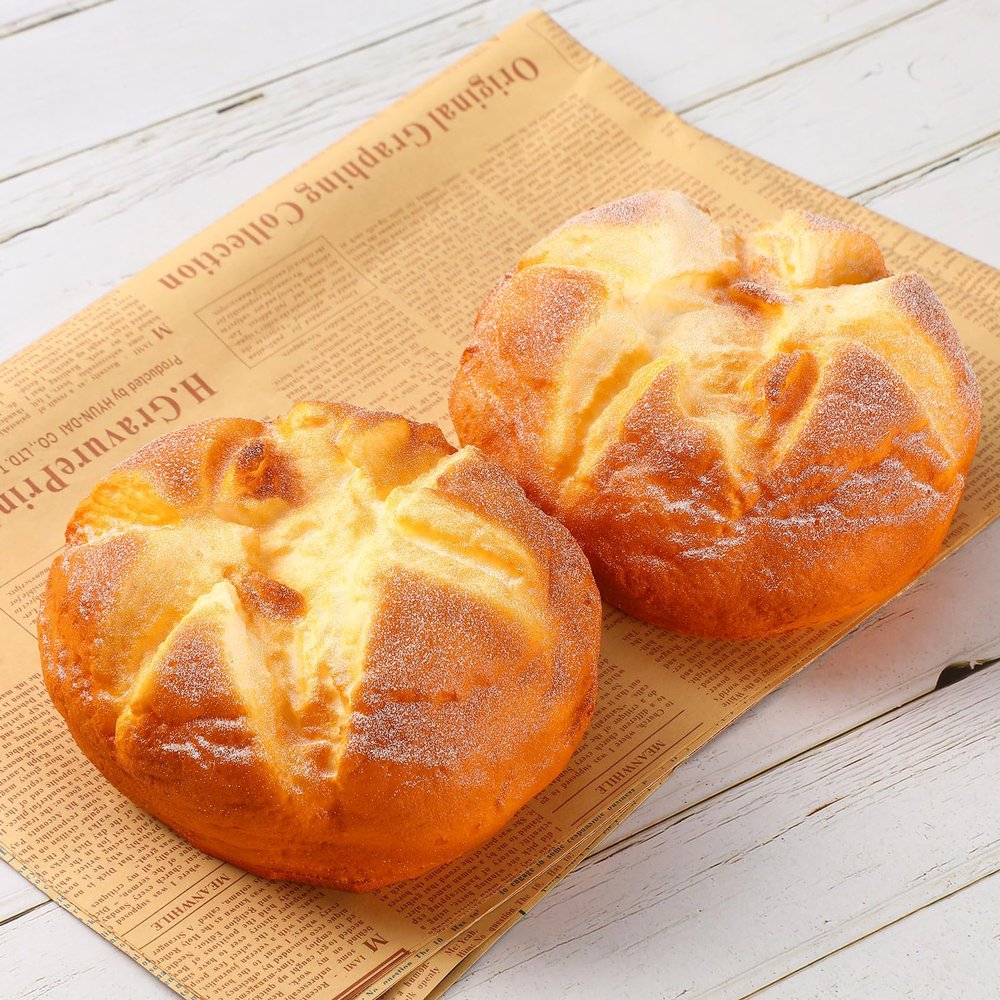 Silipull 2 Pcs Artificial Bread Realistic Simulation Fake Cake Fake Bread for Display Simulated Decoration Imitation Crafts Photography Props Real Model Food Faux Kitchen Decor