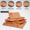 Wood Shower Mat Non Slip, Rectangular Bath Mats Elevated Foot Platform with Wide Non Slip Slats, Indoor Outdoor RV Shower Stall Poolside Floor (90x90x4.3cm) () view 4