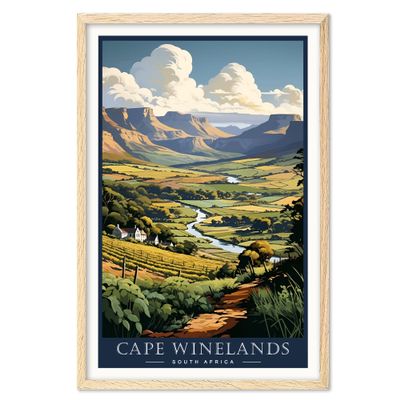 01September Vintage Travel Posters, Cape Winelands Poster, South Africa Wall Art, Travel Wall Art, Travel Print, World Travel Poster, Landscape Wall Art, Travel Gift, Home Decor (UNFRAMED), 11x14