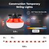Omlite 100FT Temporary Construction String Lights:100W 11000LM ETL Certified Industrial LED String Work Lights,IP65 Waterproof 18AWG Wire Super Bright for Garage Mine cave,with Hanging Hooks view 3