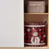 Laundry Basket Snowman Christmas Cardinal Bird Snowflake Red Buffalo Plaid,Waterproof Collapsible Clothes Hamper Xmas Robin,Large Storage Bag for Bedroom Bathroom view 2