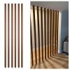 6 Pack Wall Partition Room Divider Floor To Ceiling Wooden Slats - Freestanding Room Separator Privacy Screens Columnar - Modern Space Decor Divider Column For Home & Commercial Use(Brown,195cm/76.7in view 1