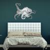 Metal Octopus Wall Art - Beach House Decor, Sea Life Theme - Wall Decor for Living Room, Bedroom, Bathroom (52"x39" | 131x100cm, White) view 3