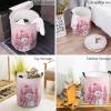Laundry Basket Christmas Pink Snowman Xmas Tree,Waterproof Collapsible Clothes Hamper Winter Dense Snowflakes,Large Storage Bag for Bedroom Bathroom view 4