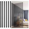 6 Pack Wall Partition Room Divider Floor To Ceiling Wooden Slats - Freestanding Room Separator Privacy Screens Columnar - Modern Space Decor Divider Column For Home & Commercial Use(Black,180cm/70.8in view 1