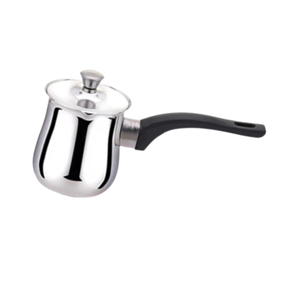 Fenteer Turkish Coffee Pot Butter Warmer Pot Chocolate Melting Pan Universal Coffee Maker Stainless Steel for Office Home Travel, 360ml
