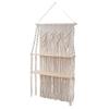 ADFLTFC Macrame Hanging Shelves for Wall, 2 Tier Wall Plant Hanger Shelves with Handmade Woven Rope,Rustic Wood Floating Shelf with Handmade Woven Rope for Kitchen, Bathroom, Home Storage view 3