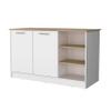 FM FURNITURE Gladiolus Kitchen Island in Melamine, Two Doors, Three Open Shelves view 1