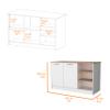 FM FURNITURE Gladiolus Kitchen Island in Melamine, Two Doors, Three Open Shelves view 3