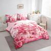 7 Pieces Tale Castle Princess Theme Kids Comforter Queen,Pink Castle Rose Flowers Dreamy Bedding Set,Cloud Rainbow Cute Pink SweetComforter+Fitted+Flat Sheet+2 Pillowcases+2 Throw Pillow Covers view 4