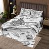 Aircraft Carrier Bedding Set Twin Size,Airplane Tank Print Bedspread,Flying Airplane Seaship Pattern Comforter Set for Kids Boys Teens Men Room Decor,Sketch Black White Quilt Coverlet 2Pcs view 1