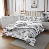 Aircraft Carrier Bedding Set Twin Size,Airplane Tank Print Bedspread,Flying Airplane Seaship Pattern Comforter Set for Kids Boys Teens Men Room Decor,Sketch Black White Quilt Coverlet 2Pcs view 2