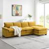118" Convertible Sectional Sofa, L Shaped Couch with Reversible Chaise, Comfy Chenille 4 Seat Sofa with Double Seat Cushion for Living Room (Ginger) view 1