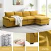 118" Convertible Sectional Sofa, L Shaped Couch with Reversible Chaise, Comfy Chenille 4 Seat Sofa with Double Seat Cushion for Living Room (Ginger) view 3