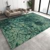 Abstract Green Flower and Grass Area Rug, Retro Line Plants Indoor Non Slip Bedroom Rug, Low Pile Fade Resistant Soft Rug for Living Room Kitchen Dining Room Home Office Floor Mat - 3 ft x 5 ft view 1