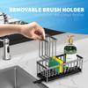 Cisily Sponge Holder for Kitchen Sink, Sink Caddy Organizer with High Brush Holder, Kitchen Countertop Organizers and Storage Essentials, Rustproof 304 Stainless Steel (Dark Grey, 9.25) view 4