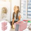 CENGNIAN Plastic Storage Bins 2 Packs Laundry Basket Storage Baskets For Organizing, Storage Organizer Bins and Basket For Pantry Shelves Drawers Desktop Closet Playroom Classroom Office (Pink) view 4
