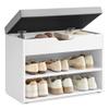 VASAGLE Shoe Bench with Cushion, Storage Bench with Padded Seat, Entryway Bench with 3 Storage Compartments, 11.8 x 23.6 x 17.3 Inches, for Bedroom, Living Room, Cloud White ULHS020W01 view 1