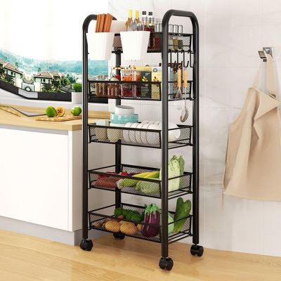 Loyliawa 5-Tier Stackable Fruit Vegetable Basket Stand, Pantry Black
