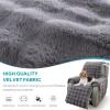 LiveGo Thick Rabbit Plush Recliner Slipcover 23 Inches Chair Covers Lazy Boy Recliner Chair Cover Quilted Cover for Recliner Chairs and Furniture (Dark Gray) view 4