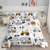 Smell Sunshine Cartoon Car Comforter Set Kids Construction Printed Bedding Set with 1 Comforter and 2 Pillowcases for Boys and Girls Bedroom All Season(Car Full) view 1