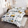 Smell Sunshine Cartoon Car Comforter Set Kids Construction Printed Bedding Set with 1 Comforter and 2 Pillowcases for Boys and Girls Bedroom All Season(Car Full) view 3