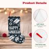 Augenstern 18 Inches Classic Large Christmas Stocking Hanukkah-Doodle-Menorah Xmas Hanging Stocking for Holiday Christmas Party Family Decor view 4
