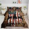 Smell Sunshine Western Cowboy Comforter Set American Flag Printed Bedding Set with 1 Comforter and 2 Pillowcases for Boys and Girls Bedroom All Season(Cowboy Queen) view 1