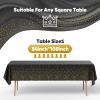 2 Pack Plastic Table Cloth Disposable, 54x108 Black and Gold Table Cloths for Parties, Waterproof and Greaseproof Gold Dot Rectangles Tablecloth for Party Decorations BBQ, Wedding, Fine Dining view 2