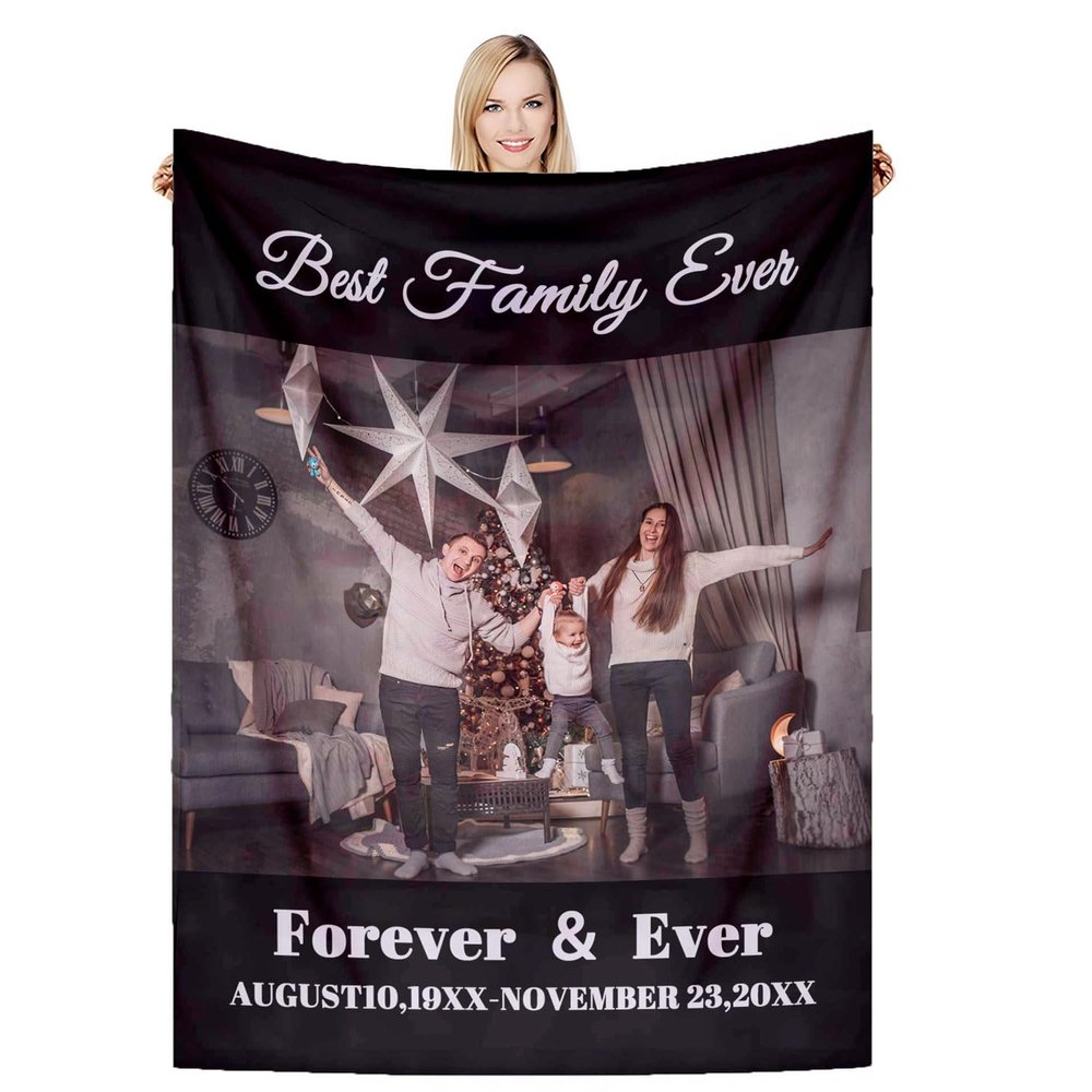 DSSHENGDS Customized Best mom Gift, Birthday Personalized Blanket, Personalized Couple Blanket, Personalized Photo Gift for mom, Girlfriend, him, her, Anniversary, Christmas-A-180 * 200