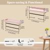 Lolalet Hanging Jewelry Organizer Wall Mount with Earrings Bracelets Necklaces Hooks, Easy Install Free Combination Holder for Wall Bathroom - Set of 2, Pink view 4