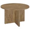 Benzara Lama Dining Table-47 Inch Round Top X Cross Legs-Natural Brown Wood Frame view 1