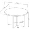 Benzara Lama Dining Table-47 Inch Round Top X Cross Legs-Natural Brown Wood Frame view 3