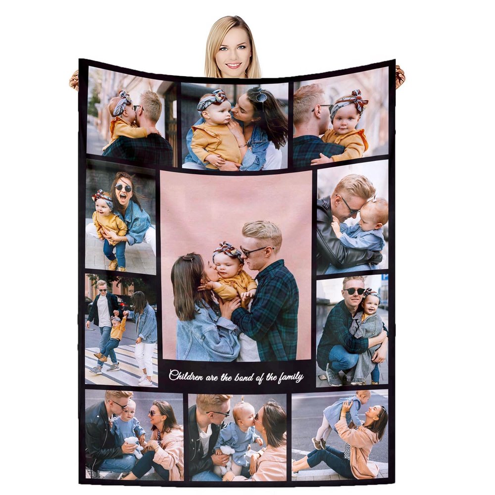 DSSHENGDS Customized Best mom Gift, Birthday Personalized Blanket, Personalized Couple Blanket, Personalized Photo Gift for mom, Girlfriend, him, her, Anniversary, Christmas-K-150 * 230