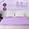 3 Inch Egg Crate Queen Memory Foam Mattress Topper, Lavender Scent Gel Infused Foam Mattress Topper for Pressure Relief, CertiPUR-US Certified Queen Bed Topper, Purple, 60"80" view 3