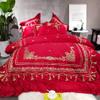100S Bed Set Duvet Cover Bed Sheet 4/6-Pieces Embroidery Wedding 1 4pcs (2 Queen size 6pcs) view 1